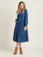 Brakeburn Blue Ashmore 100% Cotton Denim Dress - Image 1 of 5