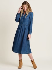 Brakeburn Blue Ashmore 100% Cotton Denim Dress - Image 2 of 5