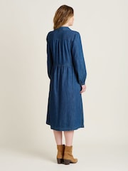 Brakeburn Blue Ashmore 100% Cotton Denim Dress - Image 3 of 5