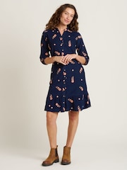 Brakeburn Blue Maeve Knee Length Shirt 100% Cotton Dress - Image 1 of 4