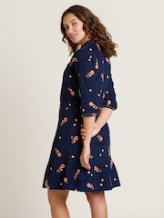 Brakeburn Blue Maeve Knee Length Shirt 100% Cotton Dress - Image 3 of 4