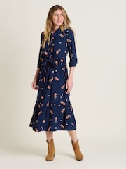 Brakeburn Blue Maeve Maxi Shirt 100% Cotton Dress - Image 1 of 4