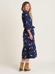 Brakeburn Blue Maeve Maxi Shirt 100% Cotton Dress - Image 3 of 4
