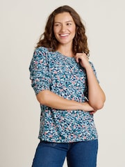 Brakeburn langärmliges T-Shirt mit gebürstetem Leopardenmuster aus 100 % Baumwolle - Bild 1 von 4