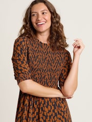 Brakeburn Orange Brush Strokes Midi Dress - Image 5 of 5