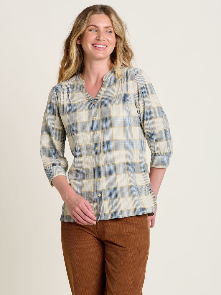 Brakeburn Blue 100% Cotton Highcliffe Blouse - Image 1 of 4 Brakeburn Blue 100% Cotton Highcliffe Blouse - Image 1 of 4