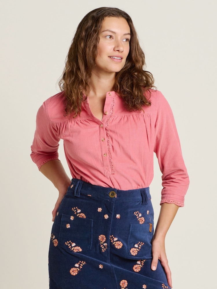 Brakeburn Pink 100% Cotton Shore Cord Blouse - Image 2 of 4