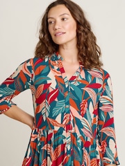 Brakeburn Orange Evergreen Leaves Dress - Image 3 of 4