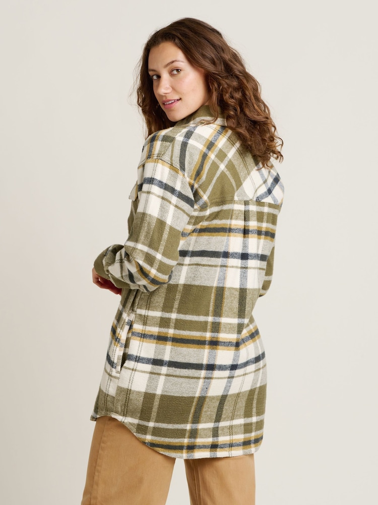 Brakeburn Green 100% Cotton Studland Shacket - Image 2 of 4