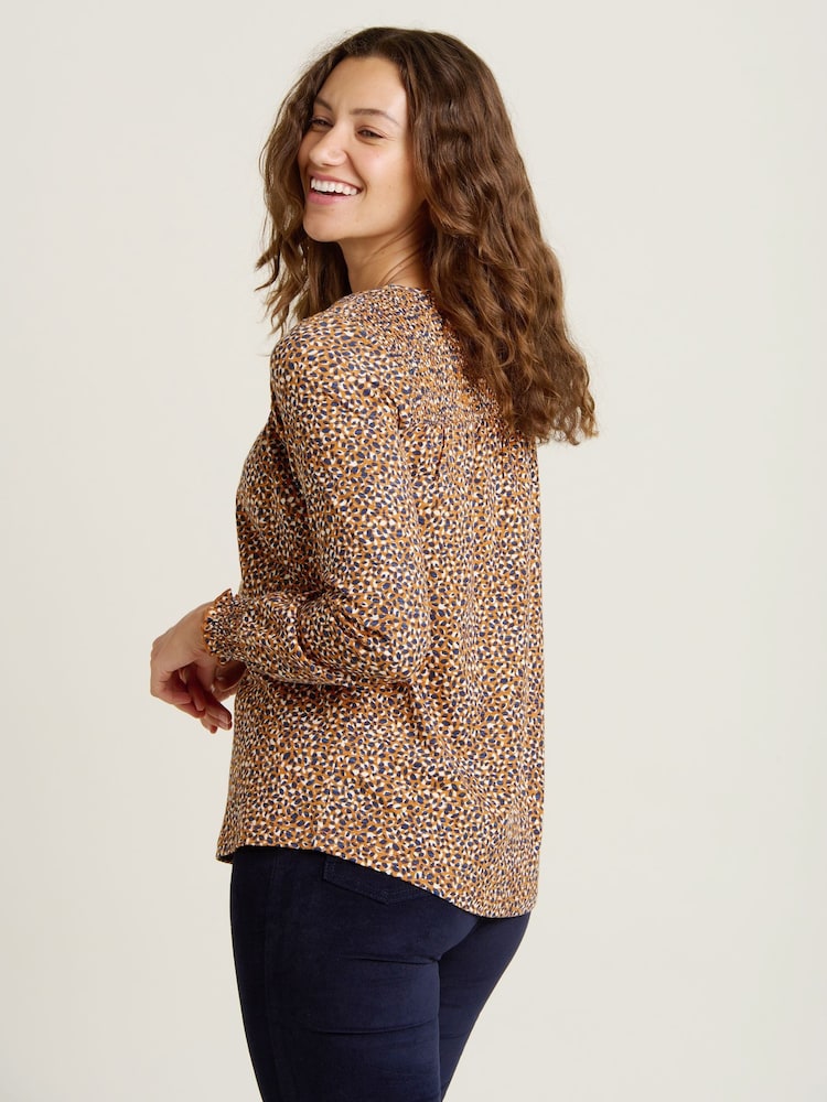 Brakeburn Orange Painted Spot Long Sleeve 100% Cotton T-Shirt - Image 2 of 4