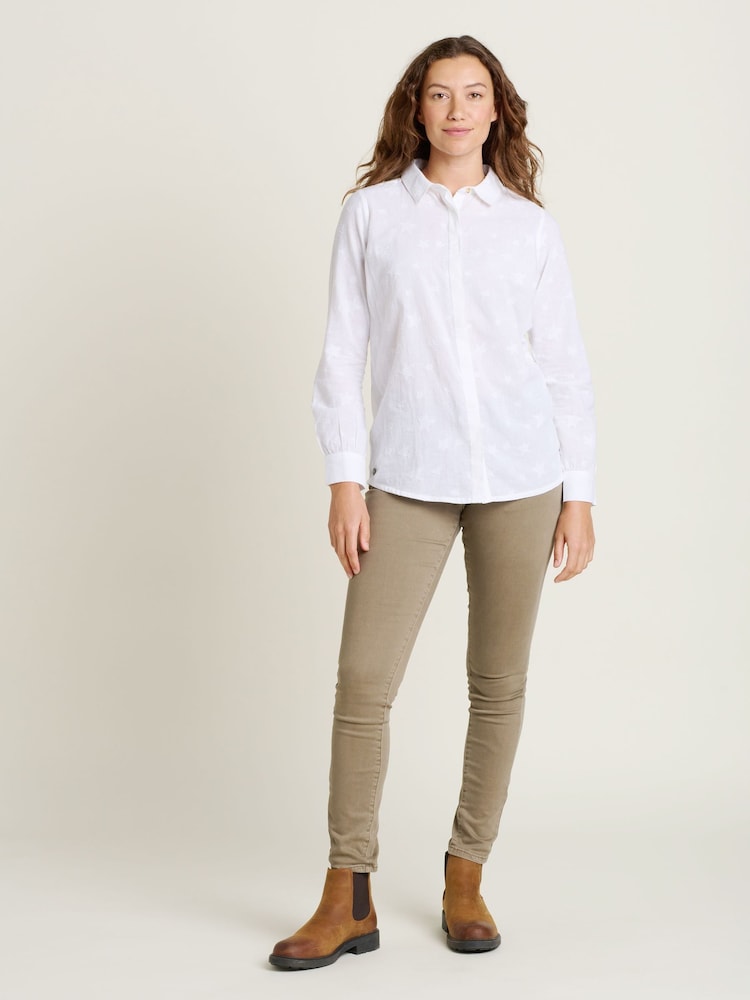 Brakeburn White 100% Cotton Stars Shirt - Image 4 of 4