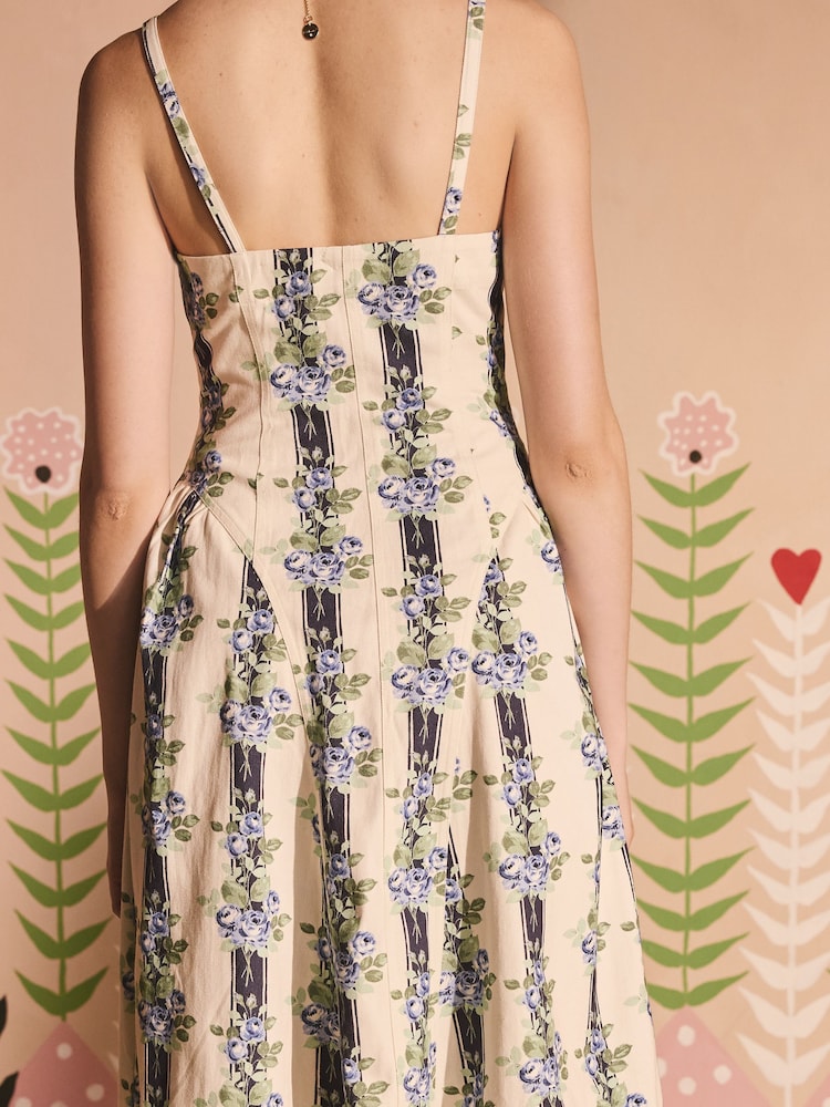 Cath Kidston Garden Stripe Strappy Midi 100% Cotton Dress - Image 2 of 5 Cath Kidston Garden Stripe Strappy Midi 100% Cotton Dress - Image 2 of 5