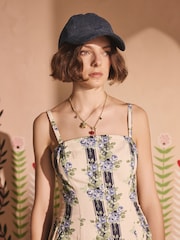 Cath Kidston Garden Stripe Strappy Midi 100% Cotton Dress - Image 3 of 8