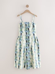 Cath Kidston Garden Stripe Strappy Midi 100% Cotton Dress - Image 6 of 8