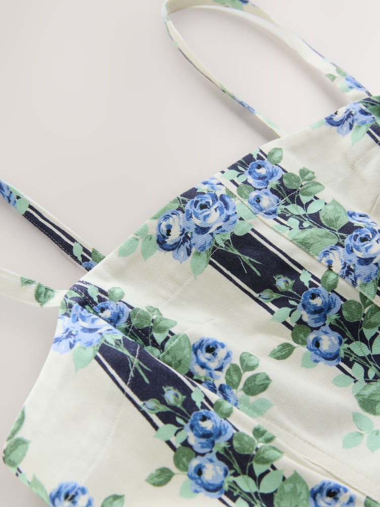 Cath Kidston Garden Stripe Strappy Midi 100% Cotton Dress - Image 8 of 8