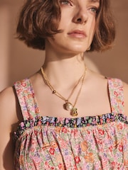 Cath Kidston Waters Ditsy Ruched Midi 100% Cotton Dress - Image 4 of 8