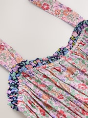 Cath Kidston Waters Ditsy Ruched Midi 100% Cotton Dress - Image 8 of 8