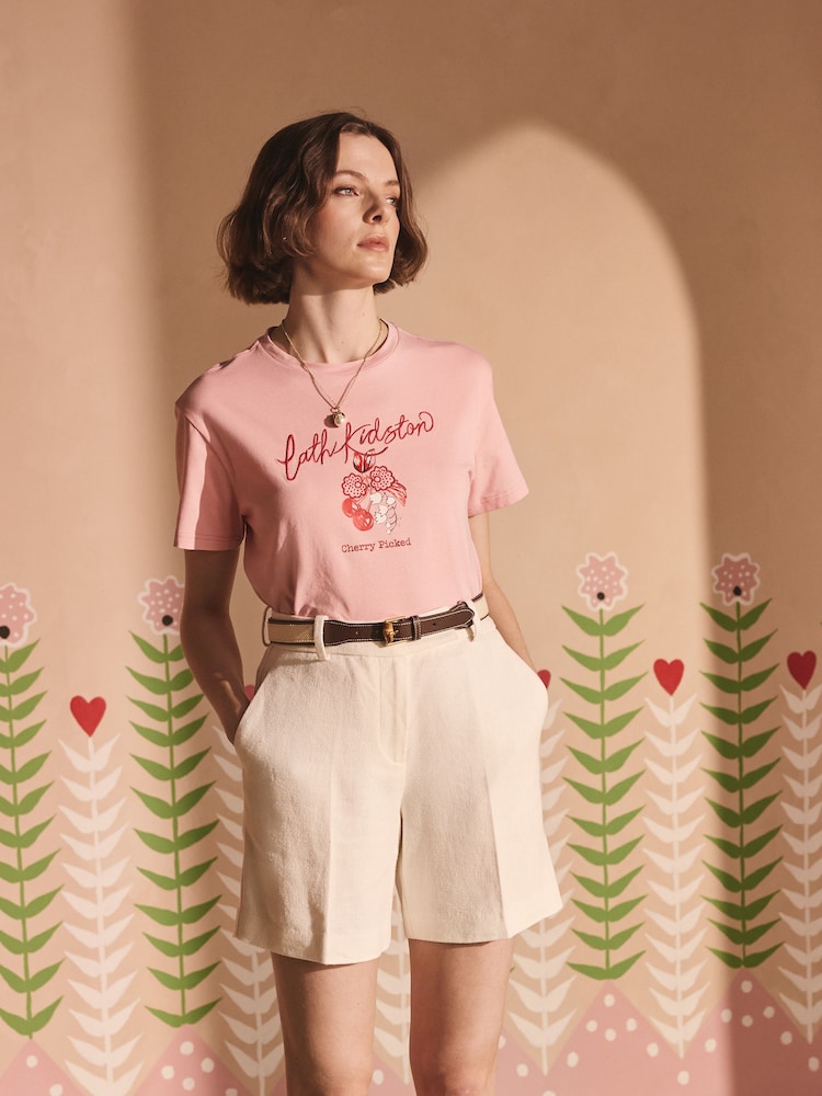 Pink Cherry Bunches - Cath Kidston 100% Cotton T-Shirt - Imagen 1 de 8
