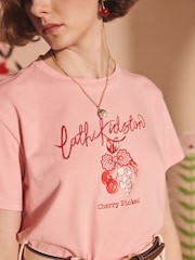 Pink Cherry Bunches - Cath Kidston 100% Cotton T-Shirt - Imagen 4 de 8