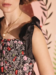 Cath Kidston Black Cherry Shirred Cami 100% Cotton Top - Image 4 of 7