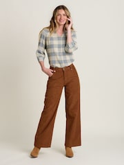 Brakeburn Brown 100% Cotton Wide Leg Cord Trousers - Image 2 of 4