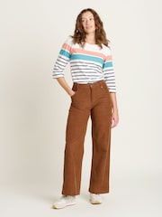 Brakeburn Brown 100% Cotton Wide Leg Cord Trousers - Image 3 of 4