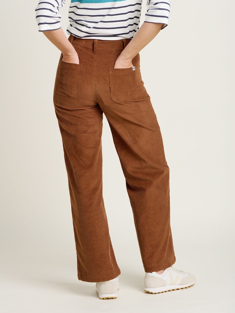 Brakeburn Brown 100% Cotton Wide Leg Cord Trousers - Image 4 of 4