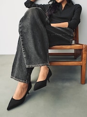 Black Forever Comfort® Point Toe Kitten Heels - Image 3 of 10