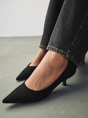 Black Forever Comfort® Point Toe Kitten Heels - Image 4 of 10