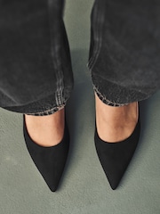 Black Forever Comfort® Point Toe Kitten Heels - Image 5 of 10