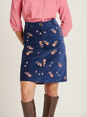 Brakeburn Blue Mini Embroidered Cord Skirt - Image 1 of 4