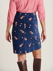 Brakeburn Blue Mini Embroidered Cord Skirt - Image 2 of 4