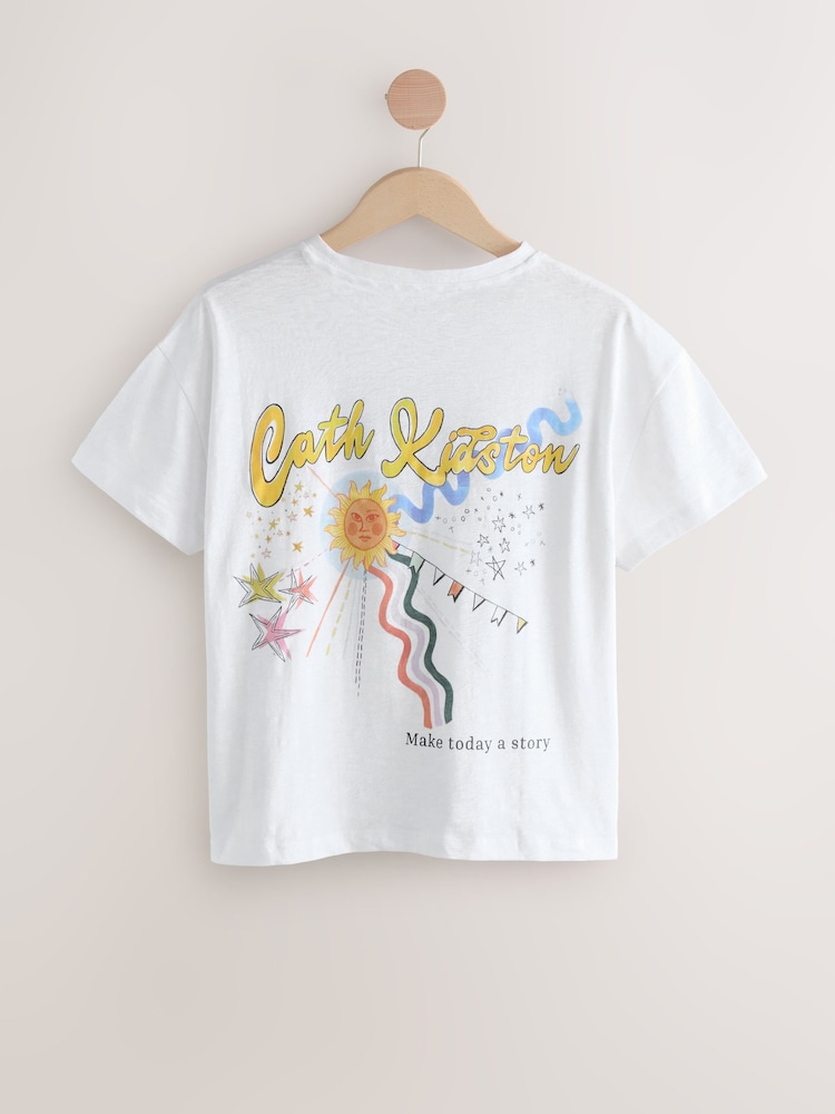 Cath Kidston White Sketchbook 100% Cotton T-Shirt - Image 5 of 7