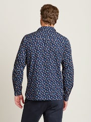 Brakeburn Blue 100% Cotton Leaf Shirt - Image 2 of 4