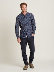 Brakeburn Blue 100% Cotton Leaf Shirt - Image 4 of 4