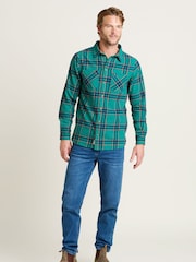 Brakeburn Green 100% Cotton Check Shirt - Image 4 of 4
