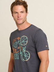 Brakeburn Grey Eat Sleep Bike 100% Cotton T-Shirt - Image 4 of 4