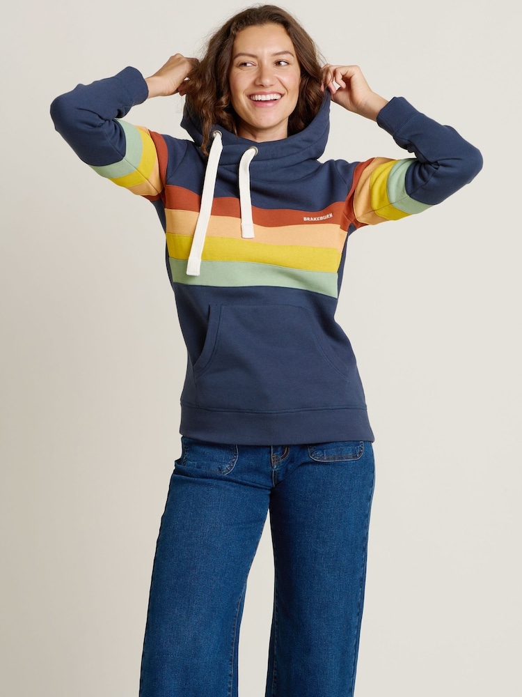Brakeburn Blue Stripe Elise 100% Cotton Hoodie - Image 2 of 5