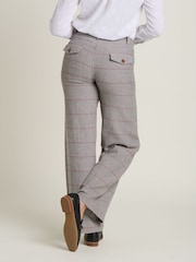 Brakeburn Grey 100% Cotton Wide Leg Textured Trousers - Image 2 of 4