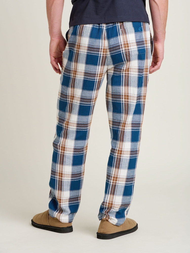 Brakeburn Blue Winter Check 100% Cotton Pyjama Bottoms - Image 2 of 5