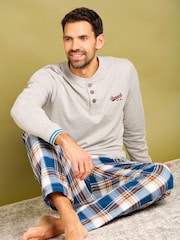 Brakeburn Blue Winter Check 100% Cotton Pyjama Bottoms - Image 5 of 5