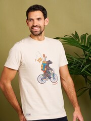 Brakeburn Cream Camping Bear 100% Cotton T-Shirt - Image 1 of 5