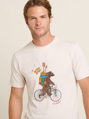 Brakeburn Cream Camping Bear 100% Cotton T-Shirt - Image 5 of 5