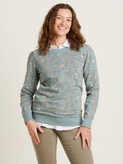 Brakeburn Blue Mia Crew Neck 100% Cotton Sweatshirt - Image 1 of 4