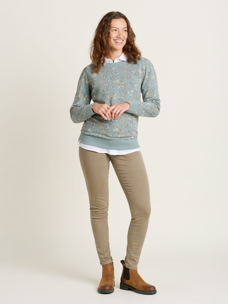 Brakeburn Blue Mia Crew Neck 100% Cotton Sweatshirt - Image 4 of 4 Brakeburn Blue Mia Crew Neck 100% Cotton Sweatshirt - Image 4 of 4