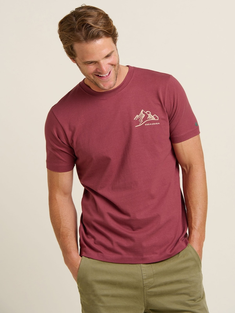 Brakeburn Red Mountains 100% Cotton T-Shirt - Image 2 of 4