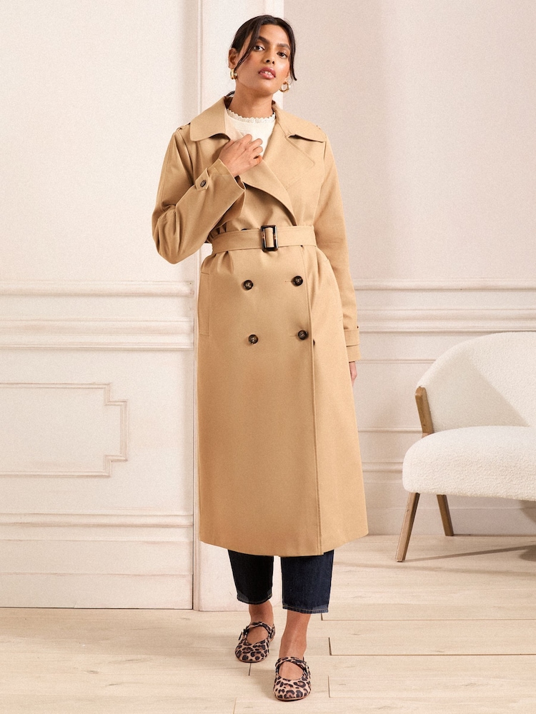 Love & Roses trench imperméable à ceinture et double poitrine - Image 3 of 4
