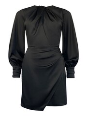Ro&Zo Black Nadia Satin Twist Neck Dress - Image 4 of 4
