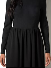 Ro&Zo Black Rib Top Ponte Skirt Dress - Image 6 of 6
