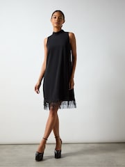 Ro&Zo Black Bead Trim Halter Dress - Image 1 of 4